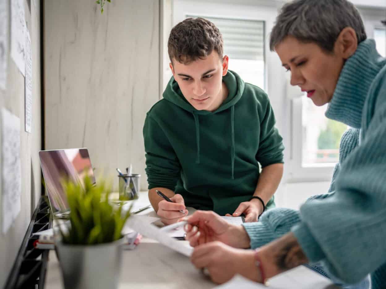 Counselor working with a student