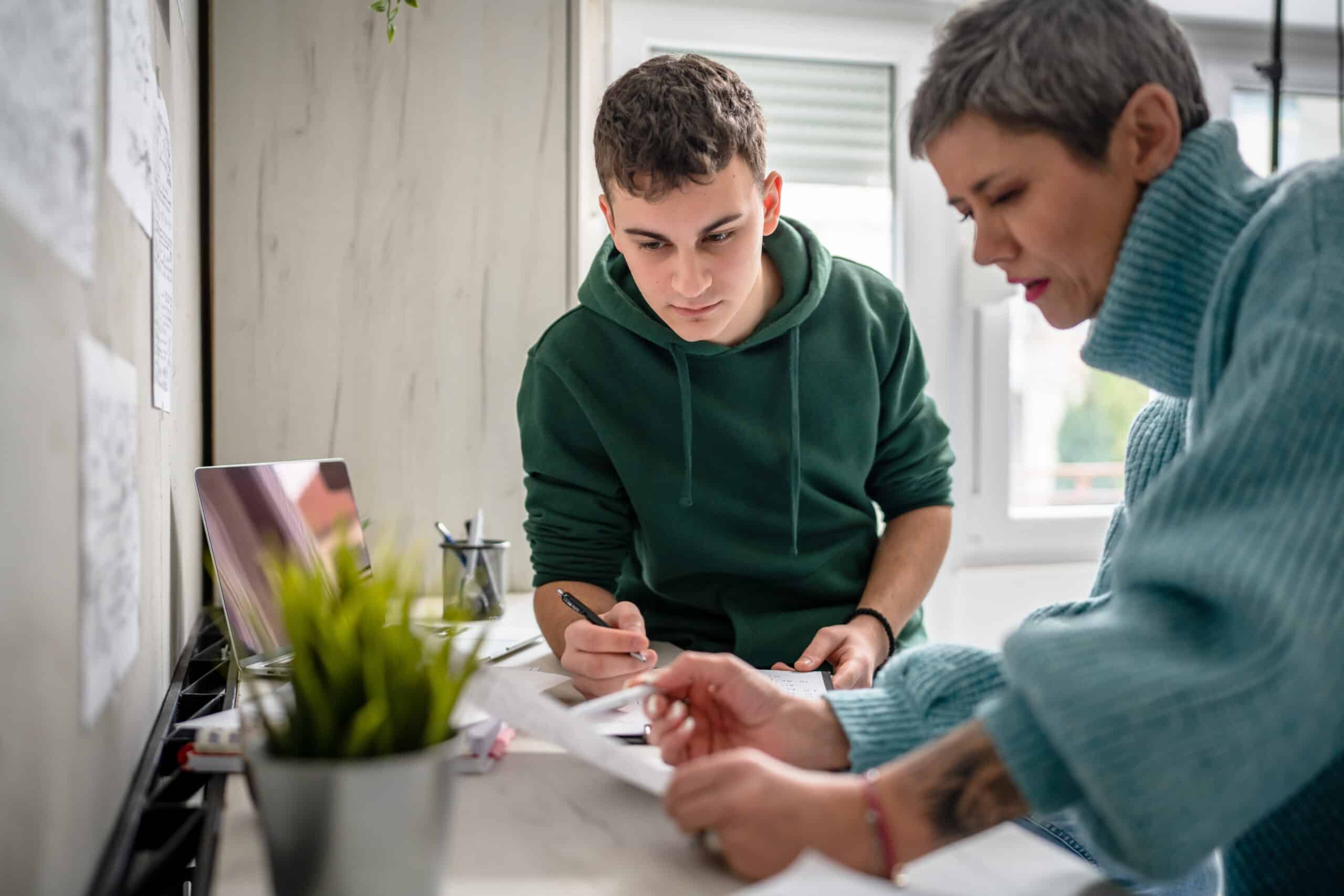 Student working with a tutor